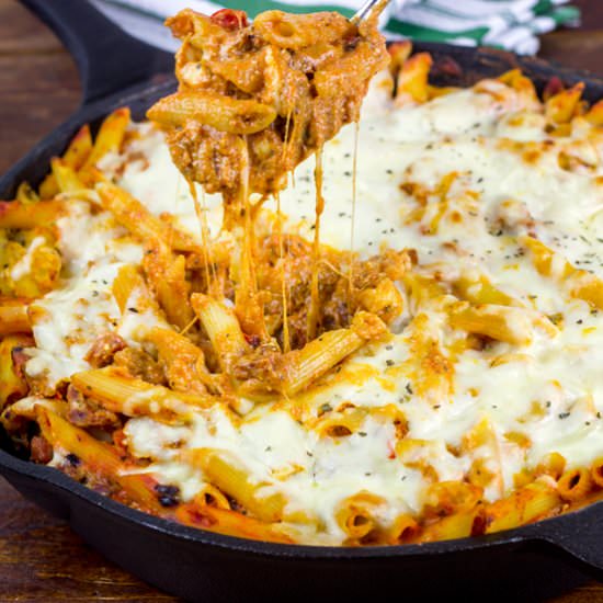 Supreme Pizza Pasta Bake