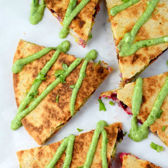 Potato & Beet Quesadillas