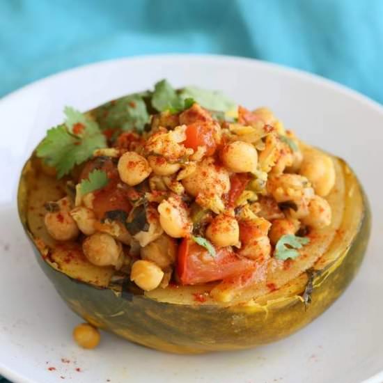 Chickpea Stuffed Acorn Squash