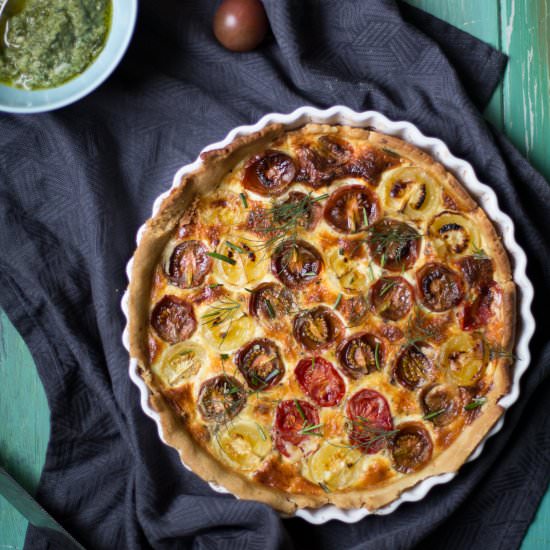 Roasted Tomato Tart with Pesto