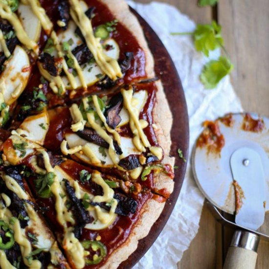 BBQ, Apple & Shiitake Bacon Pizza