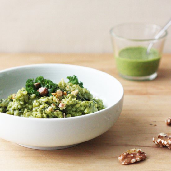 Kale and Walnut Pesto Risotto