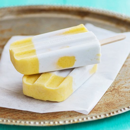 Coconut and Mango Ice Cream Pops