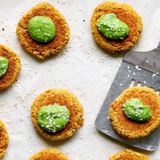 Baked Carrot Falafel with Tahini