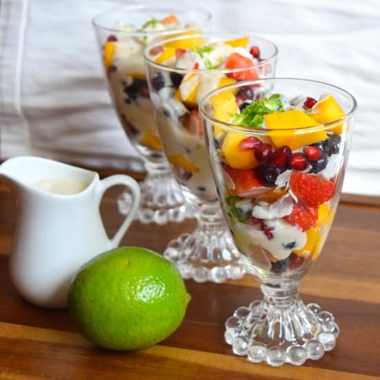 Fruit Salad with Vegan Lime Sauce