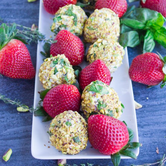 Goat Cheese Pistachio Strawberries