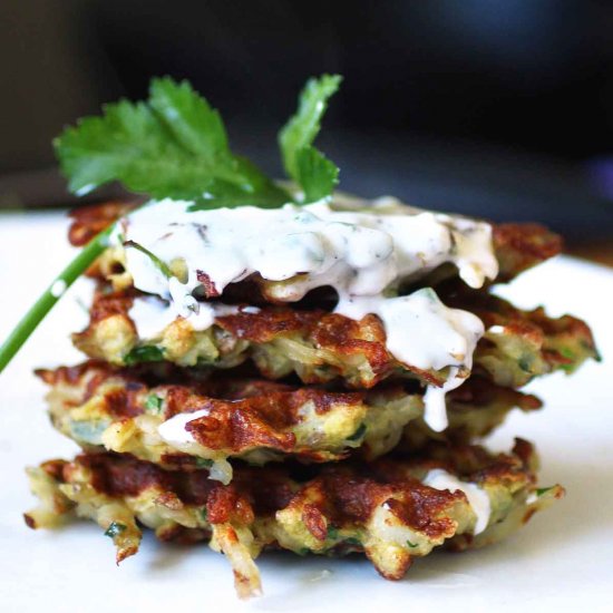 Spring Greens Waffle Latkes