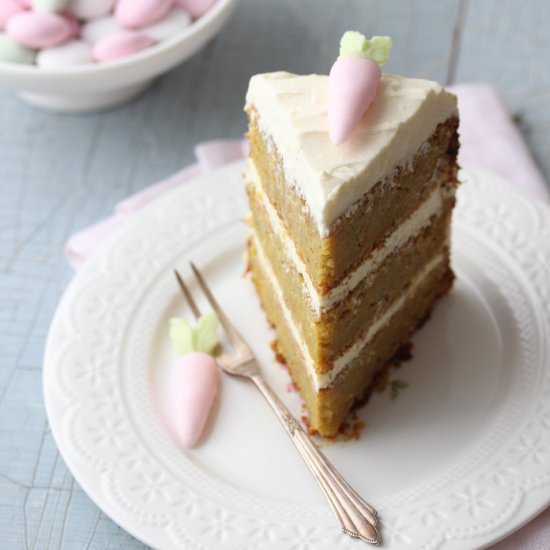 Carrot cake with yellow carrots