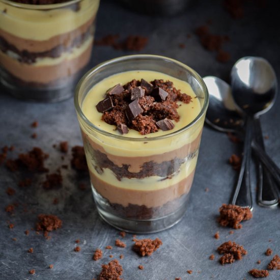 Malted Chocolate Brownie Trifles