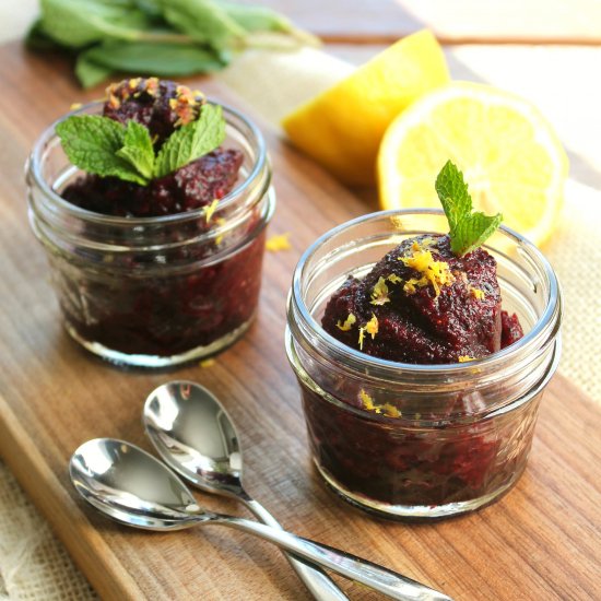 Baby Blueberry Lemon & Mint Sorbet