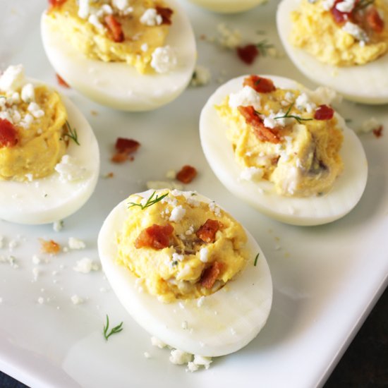 Bacon & Blue Deviled Eggs