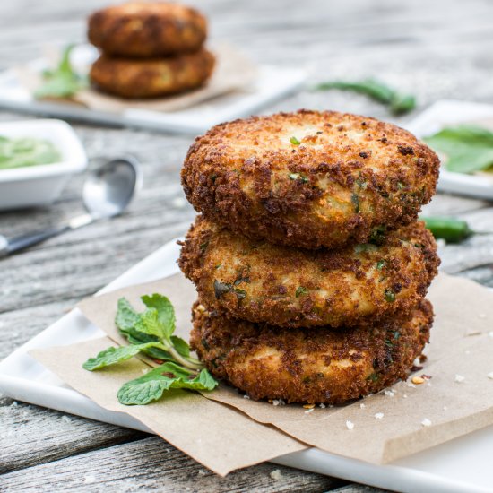 Panko Crusted Potato Cakes