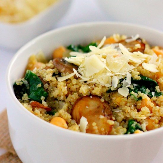 Spinach and Mushroom Quinoa Bowls