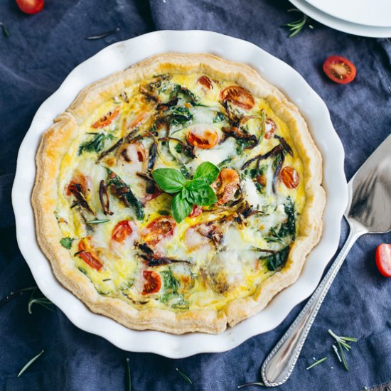 Spinach, Tomato & Shallot Quiche