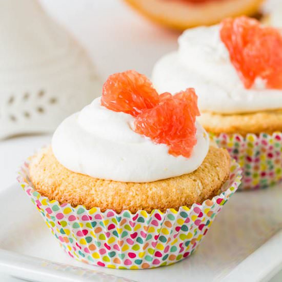 Grapefruit Angel Food Cupcakes