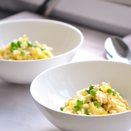 Leek and Pea Spring Risotto