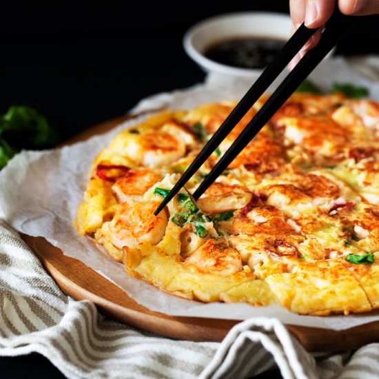 Savory Korean Shrimp Pancake