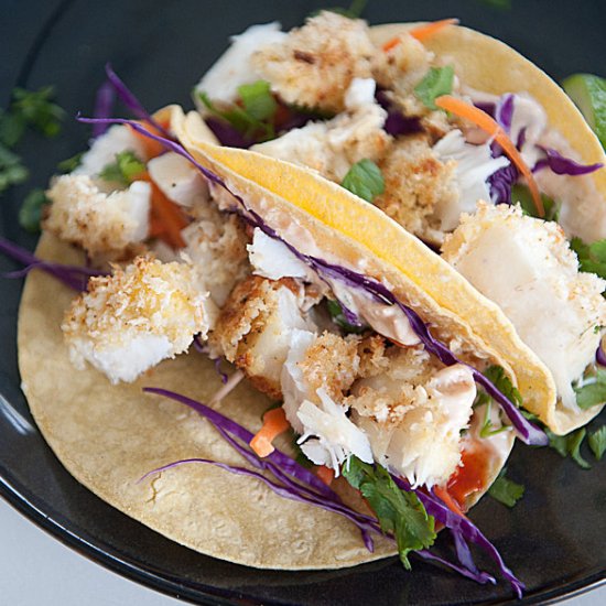 Fish Tacos with Sriracha Remoulade