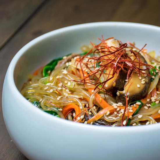 Japchae- Korean clear noodles