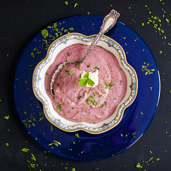 Purple Cauliflower Spring Soup