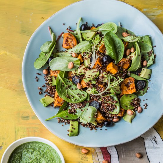 Quinoa and Sweet Potato Chaat Salad