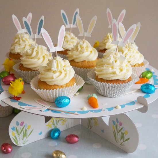 Easter Bunny Sponge Cupcakes