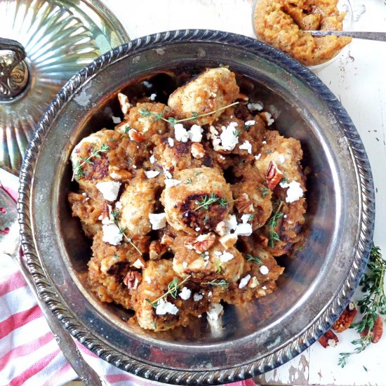 Chicken-Pecan Meatballs & Passata