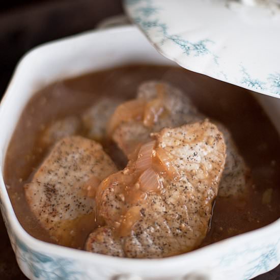 Pork Chops w/ Sweet Onion Gravy