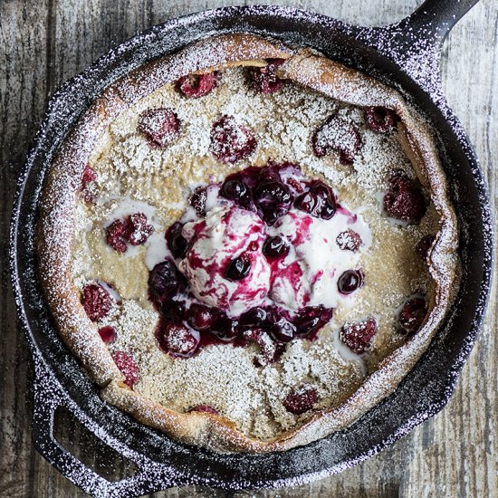 Raspberry-Vanilla Bean Dutch Baby