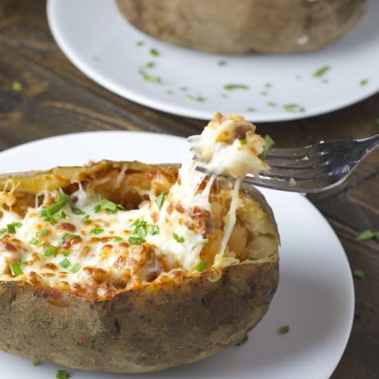 Pizza Stuffed Baked Potatoes