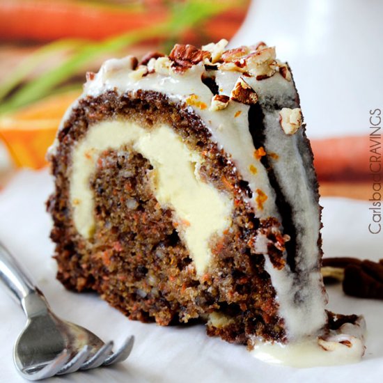 Cream Cheese Stuffed Carrot Cake