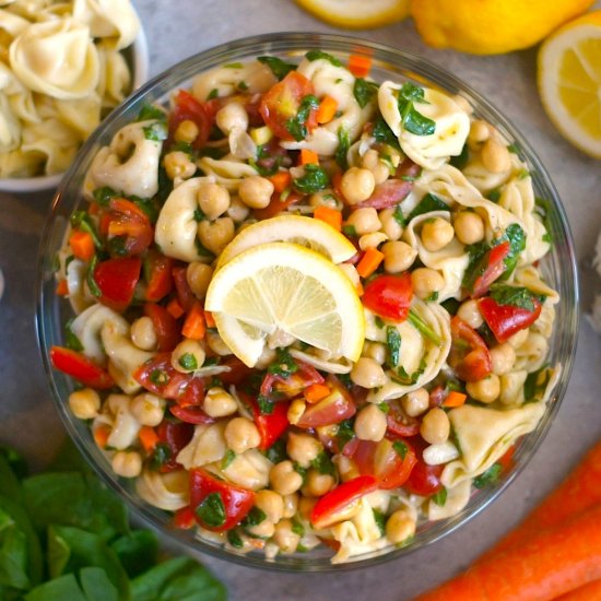 Lemony Tortellini-Chickpea Salad