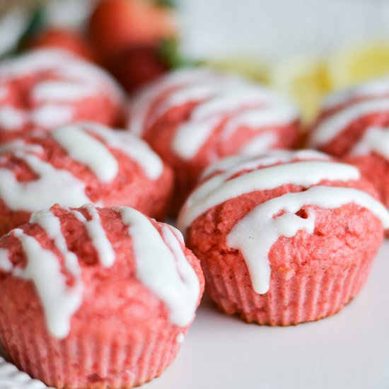 Strawberry Lemonade Protein Muffins