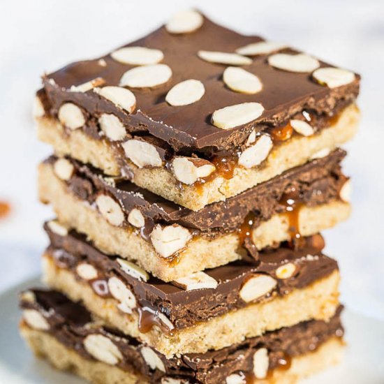 Chocolate Caramel Almond Bars