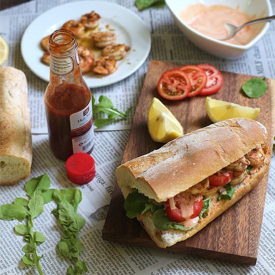 Chipotle Garlic Shrimp Po’ Boy