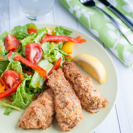 Mayo and Parm Baked Chicken Fingers