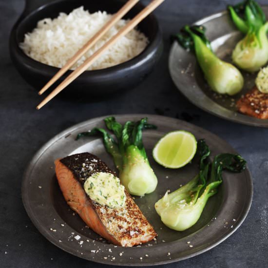 Salmon with Matcha Tea