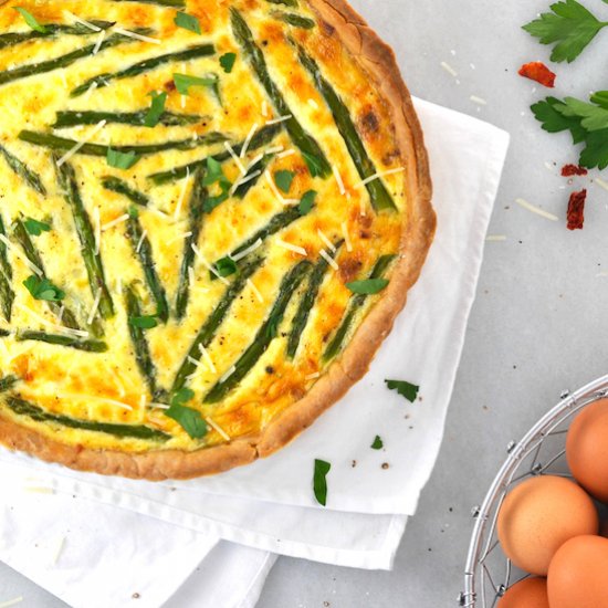 Asparagus, Leek, & Tomato Quiche