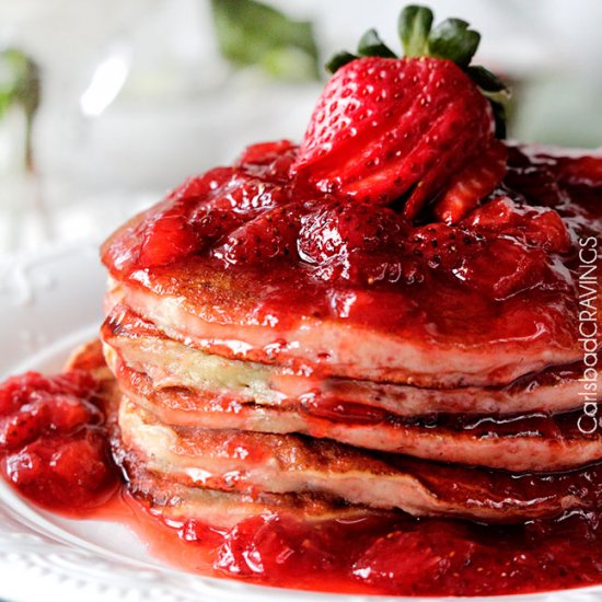 Strawberry Cheesecake Pancakes