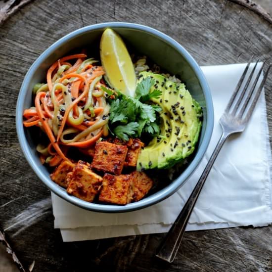 Chilli Tofu Brown Rice Bowl