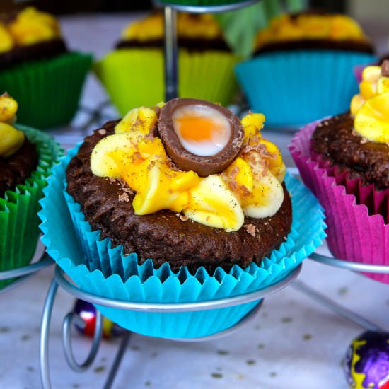 Creme Egg Cupcakes – Gluten Free