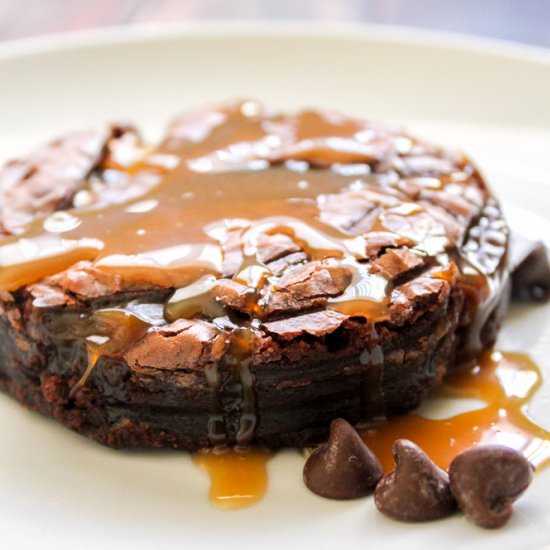 Chocolate, Caramel, and Walnut Cake