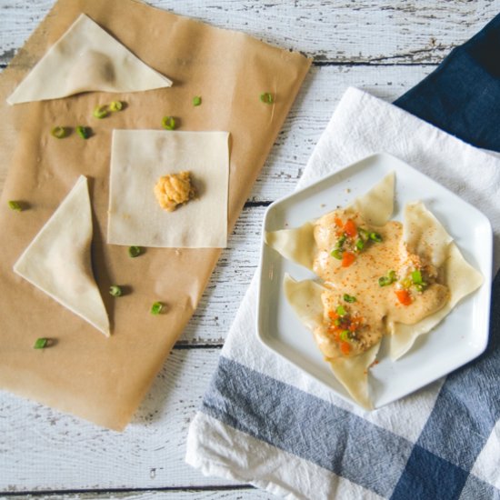 Shrimp Wontons with Coconut Tom Yum