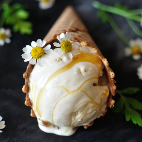 Salted Honey Chamomile Ice Cream