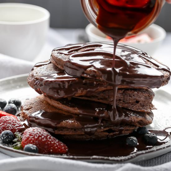 Double Chocolate Brownie Pancakes