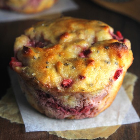 Berry Lemon Chia Protein Muffins