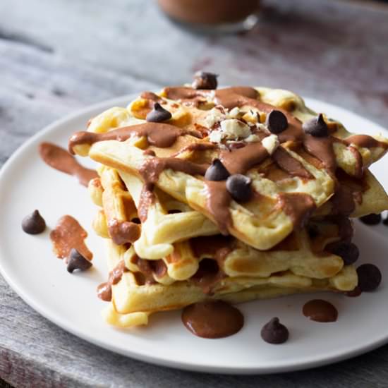 Chocolate Chip Waffles With Nutella