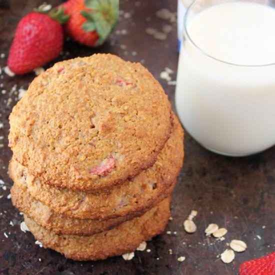 Strawberry Oatmeal Breakfast Cookie