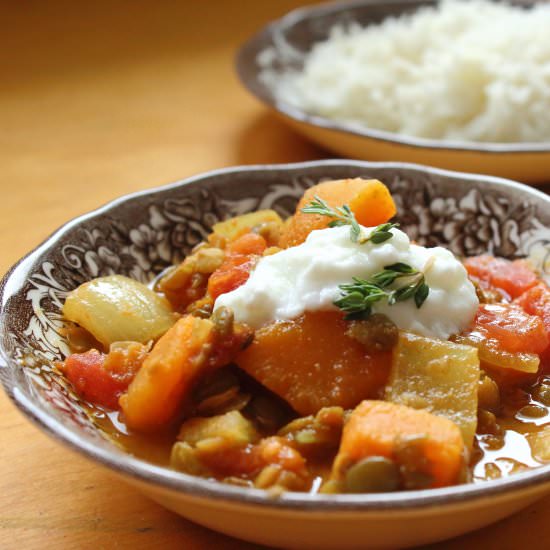 Mild Lentil & Butternut Squash Curry