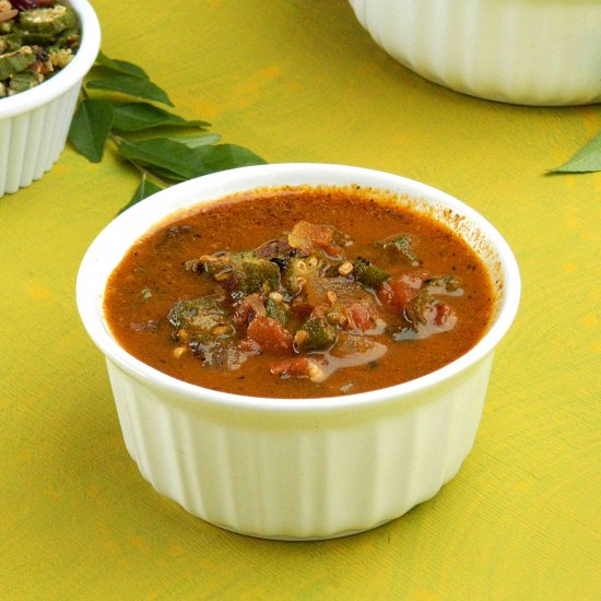 Vendakkai Puli Kuzhambu |Okra Curry